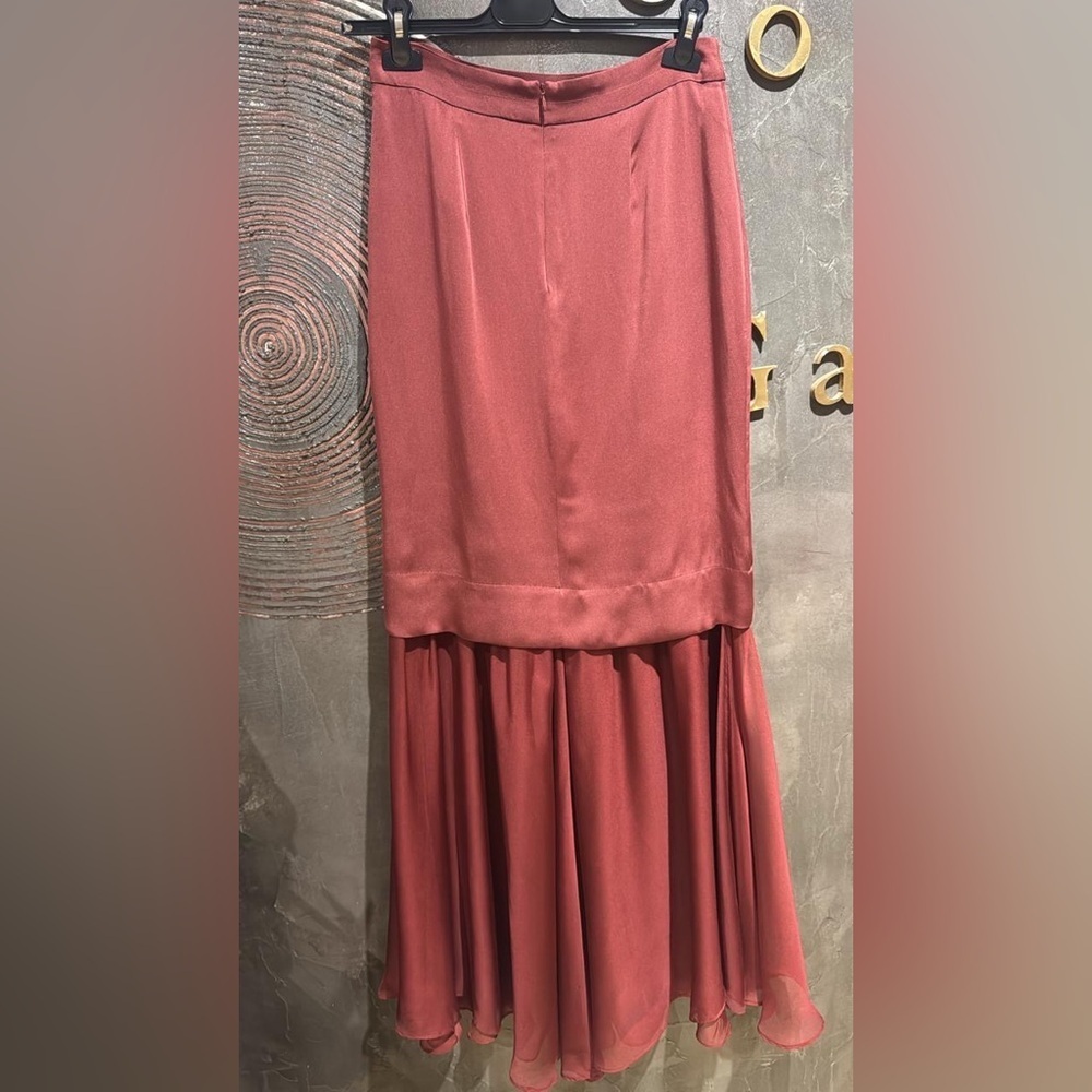 NWOT By Malene Birger Burgundy Maxi Silk skirt size EU36 holiday party ready - Picture 3 of 9